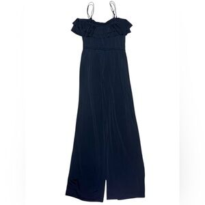 Vintage BEBE Sexy Black Sleeveless Jumpsuit Tie Waist Adjustable Strap Y2K XS